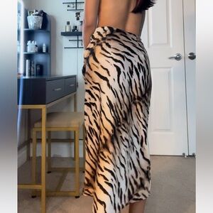 Zara | Tiger Satin Midi Skirt | Condition Great | Worn Once
